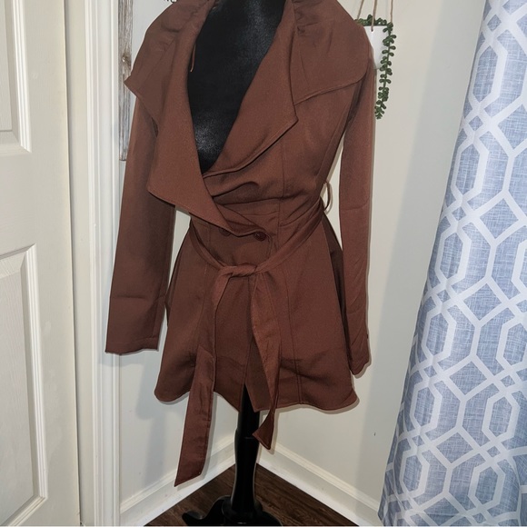Jackets & Coats Belted Brown Wrap Coat Poshmark